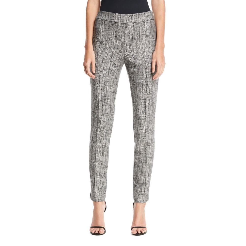 St. John Abstract Twill Skinny Leg Ankle Pants